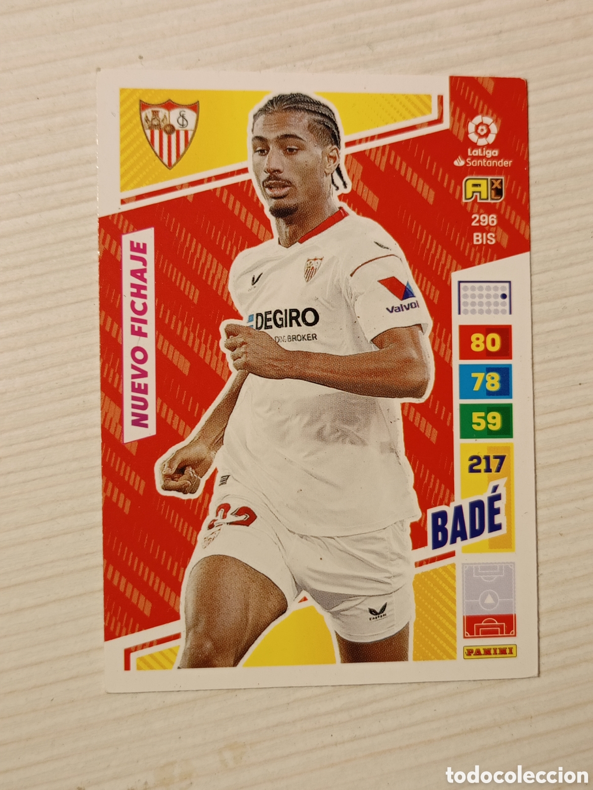 Cartes &agrave; collectionner de Football: 296 BIS Bad&eacute;, Sevilla FC, Nuevo Fichaje, Panini Adrenalyn XL 2022 2023 22 23