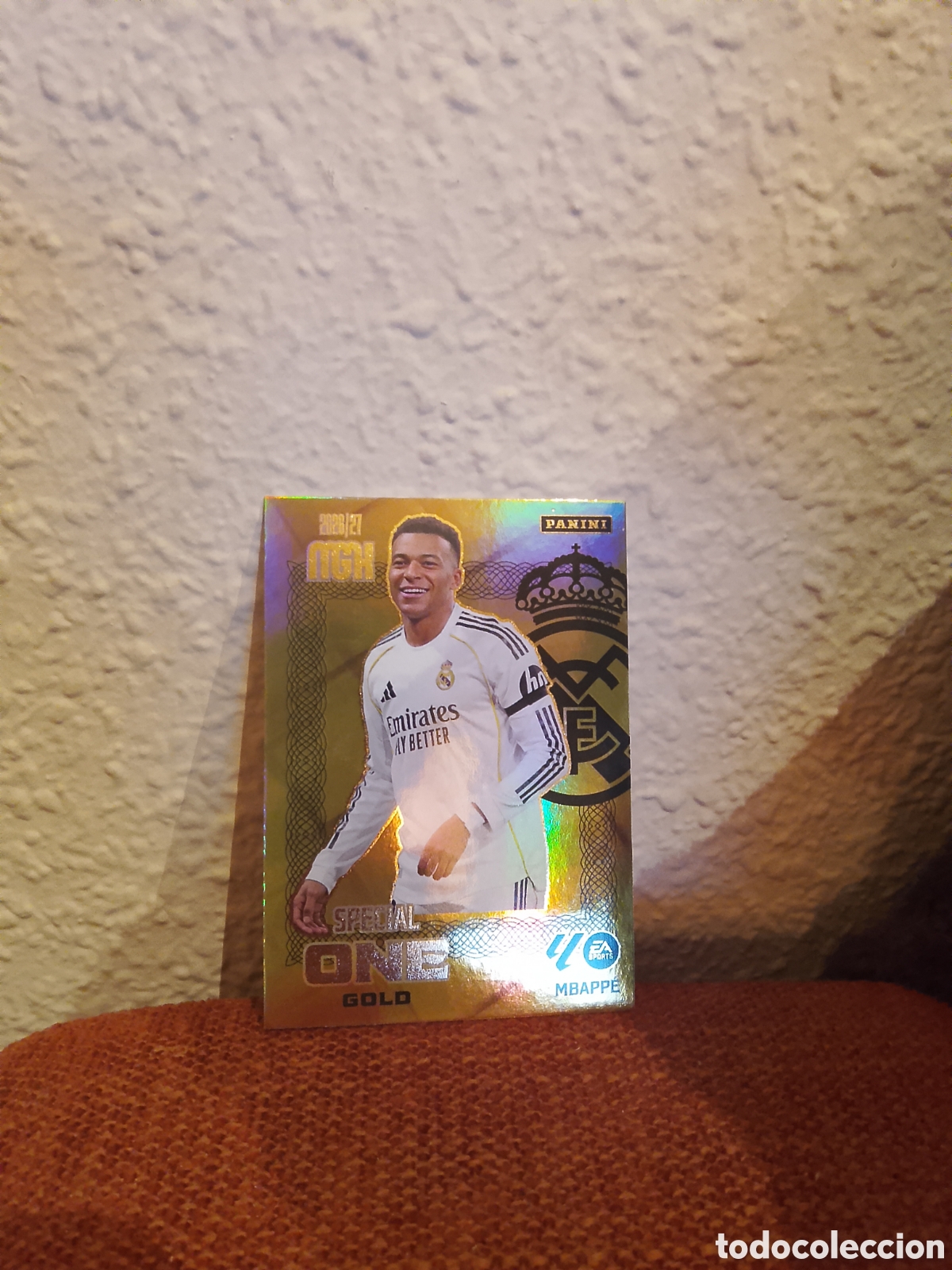 Cromos de f&uacute;tbol: Mbapp&eacute; special one gold real Madrid megacracks 26/27 2026 2027