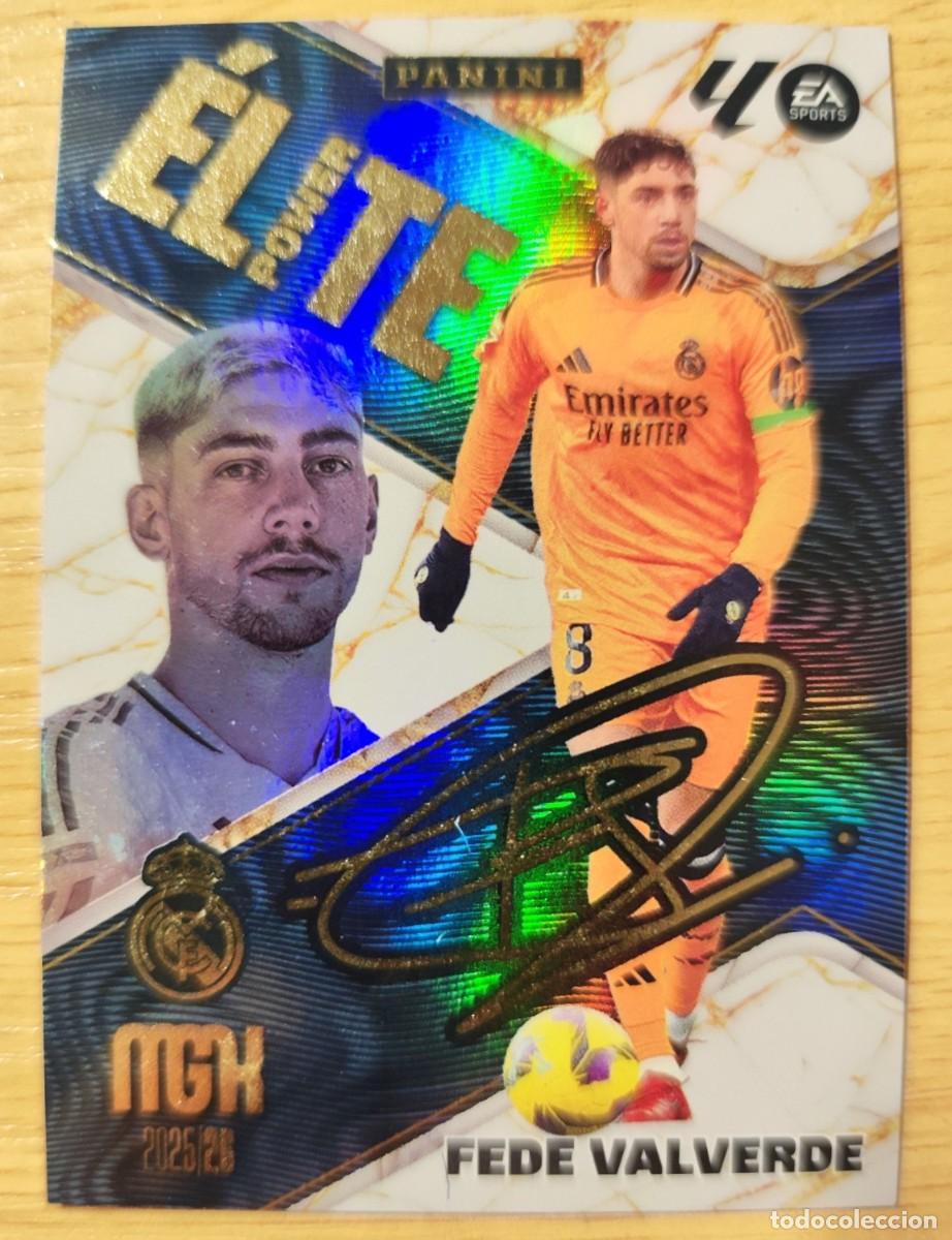Cromos de f&uacute;tbol: MEGACRACKS 2025/26 CARD ELITE POWER VALVERDE REAL MADRID AUTOGRAFO # P5 PANINI