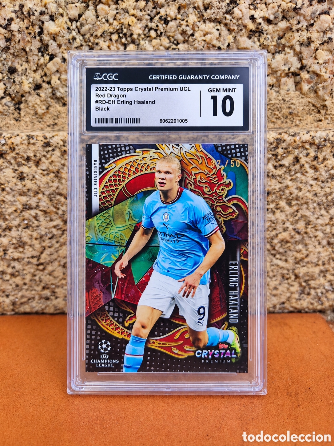 Football Stickers: Erling Haaland Red Dragon Black /50 CGC 10