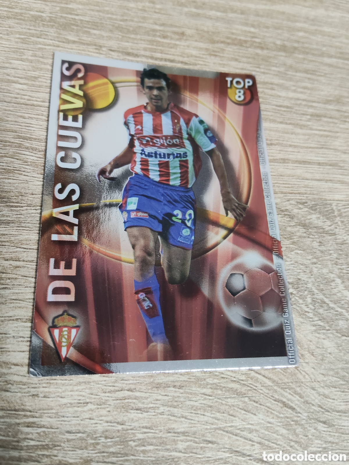 Cromos de f&uacute;tbol: Mundicromo las fichas de la liga 2010 2011 10 11 610 De las Cuevas Sporting de Gij&oacute;n fondo rojo
