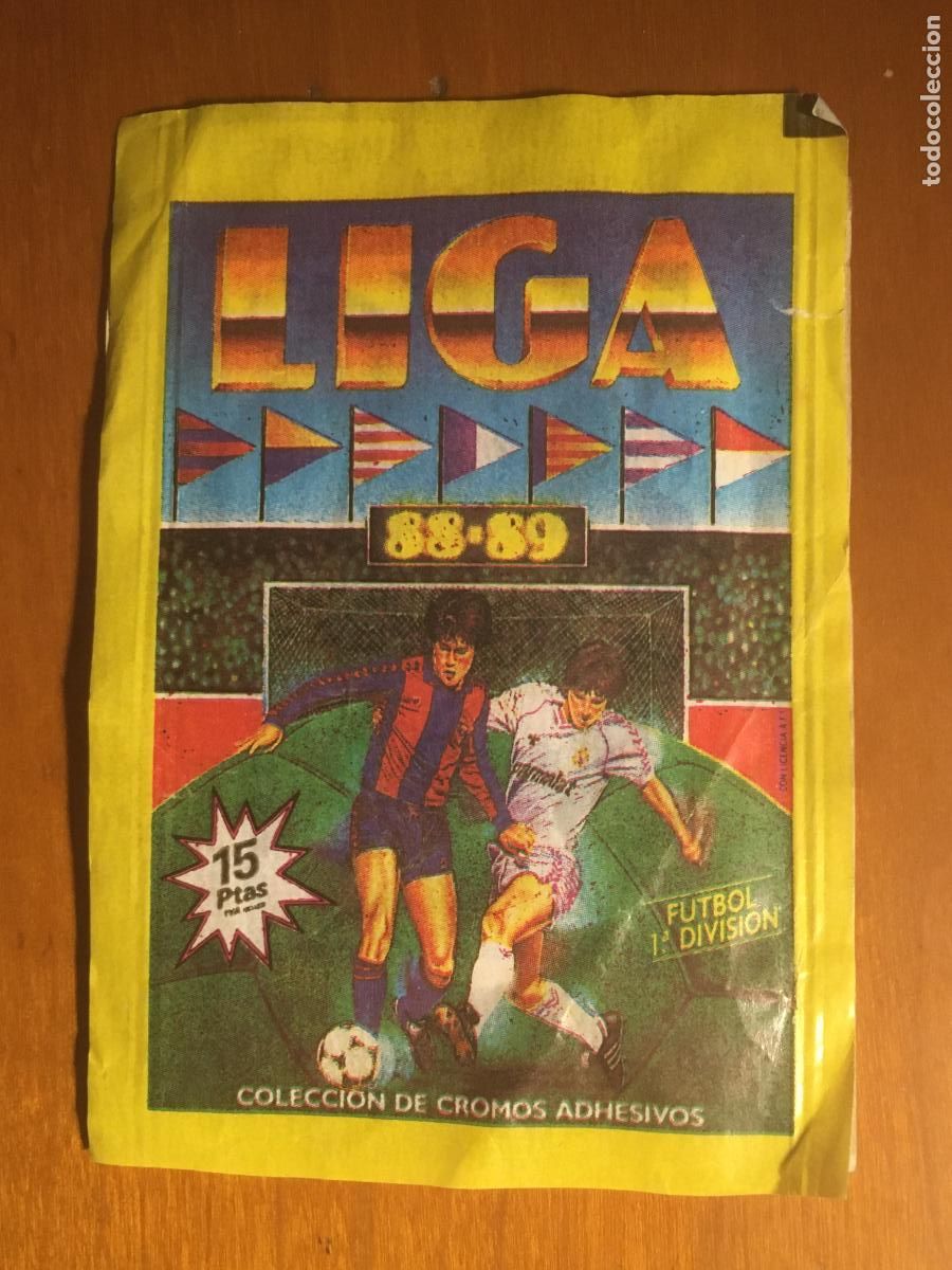 Cromos de f&uacute;tbol: liga 88 89 1988 1989 ediciones este sobre de cromos sin abrir cerrado