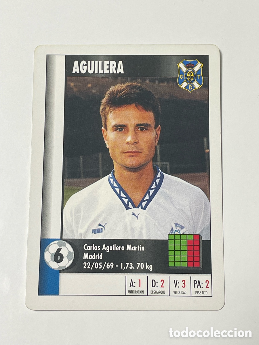 Cromos de f&uacute;tbol: Carlos Aguilera Tenerife S&uacute;per Gol Marca 95/96