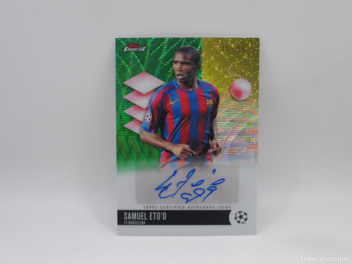 Cromos de f&uacute;tbol: AUTO NUMERADA /99 SAMUEL ETO'O BARCELONA TOPPS FINEST CHAMPIONS LEAGUE 2025 2026 25 26 AUTOGRAFO