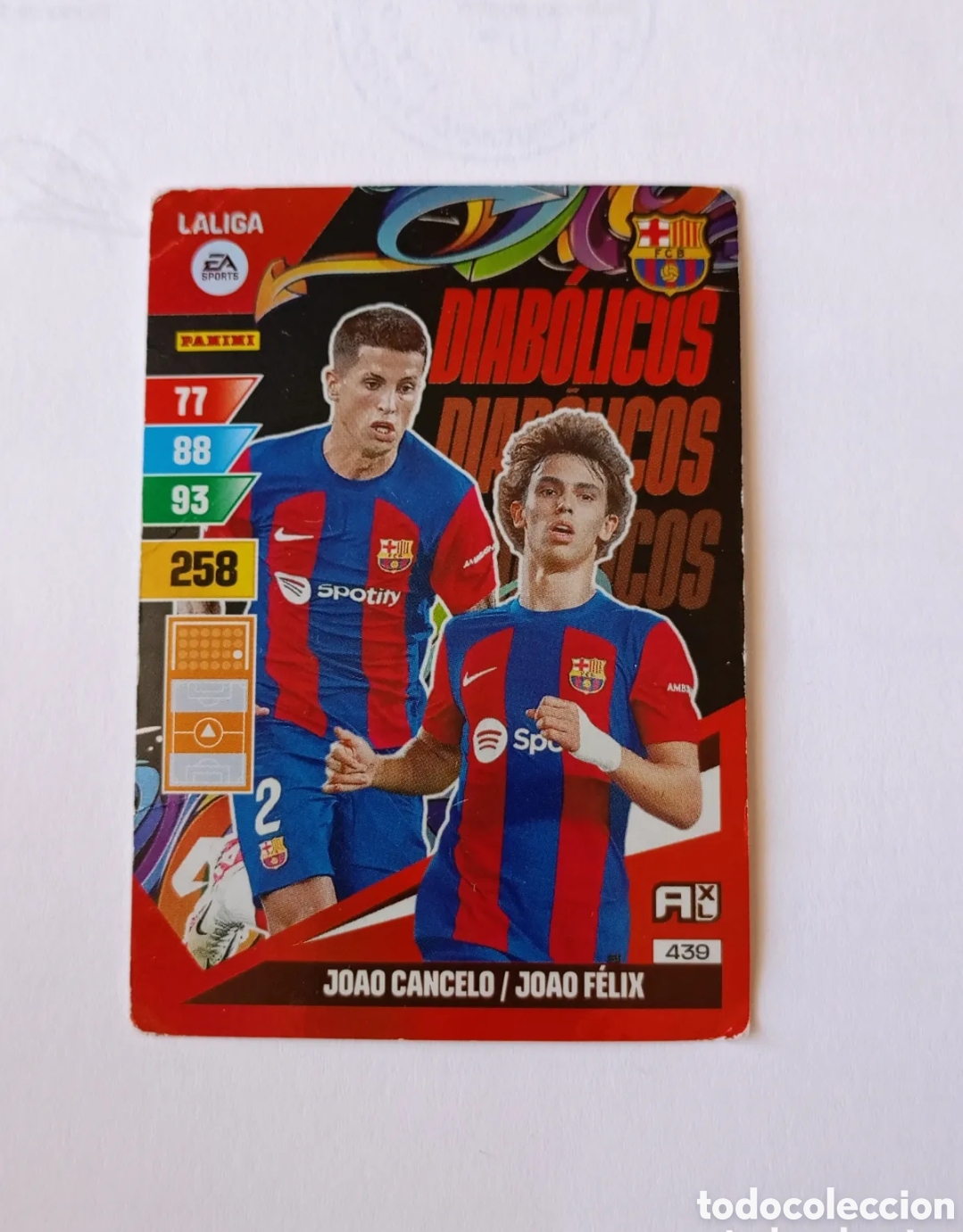 Fu&szlig;ball-Sticker: 439 d&iacute;abolicos JOAO CANCELO FELIX ADRENALYN 2023 2024 23 24 PANINI F&Uacute;TBOL CROMOS PORTUGAL BARCELONA