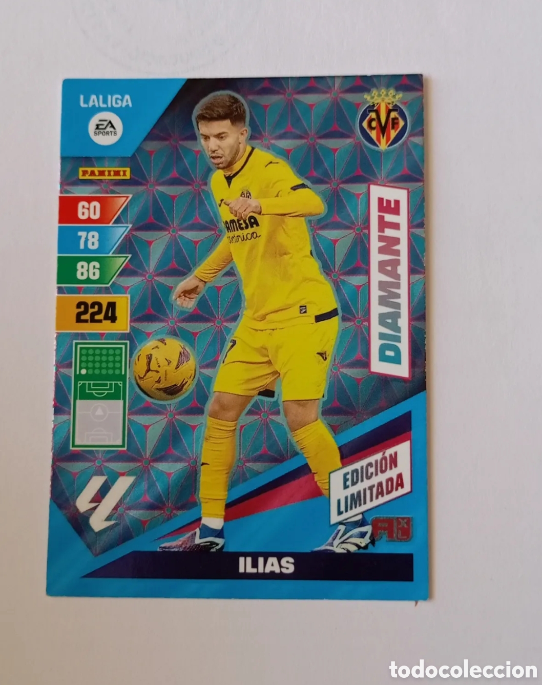Fu&szlig;ball-Sticker: ILIAS VILLARREAL DIAMANTE EDICION LIMITADA LIGA ADRENALYN XL CARD 2023 2024 23 24