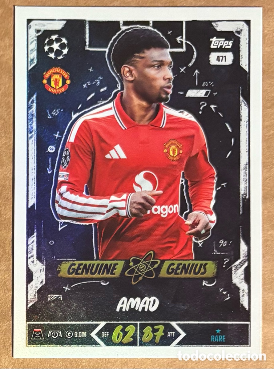 Cromos de f&uacute;tbol: AMAD DIALLO (MANCHESTER UNITED). CARTA GENUINE GENIUS TOPPS MATCH ATTAX 2026/27. RARE