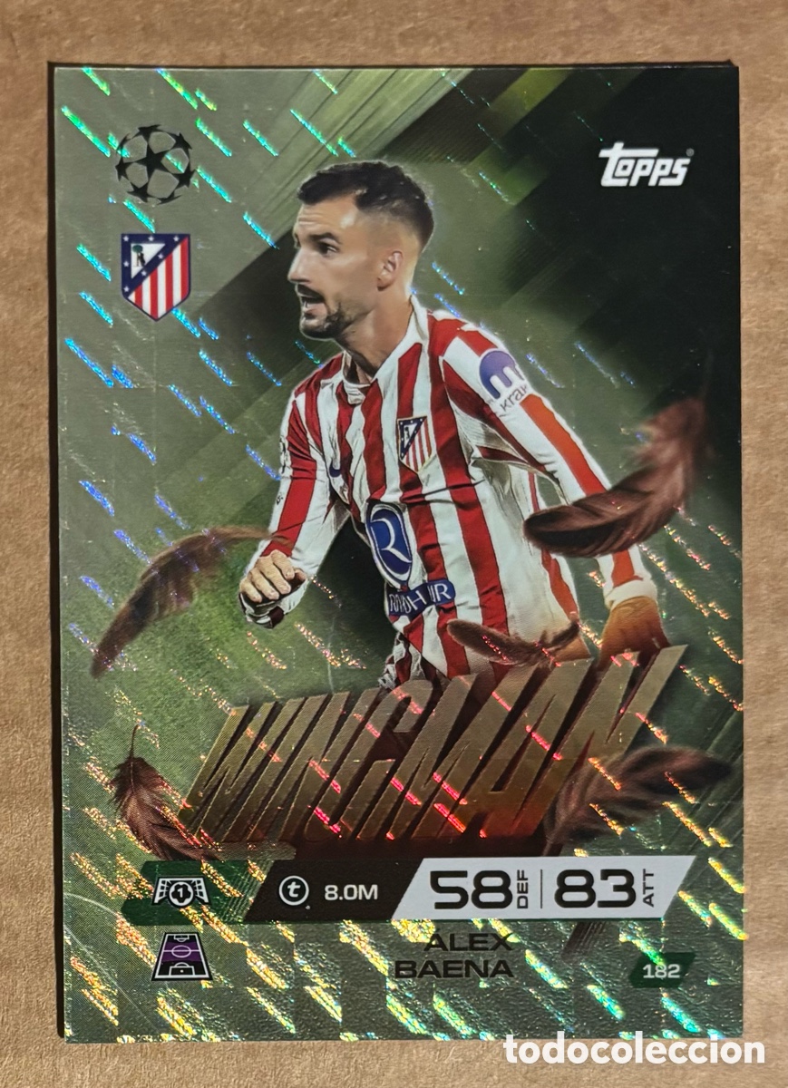 Cromos de f&uacute;tbol: ALEX BAENA (ATL&Eacute;TICO MADRID). CARTA WINGMAN TOPPS MATCH ATTAX 2025/26.
