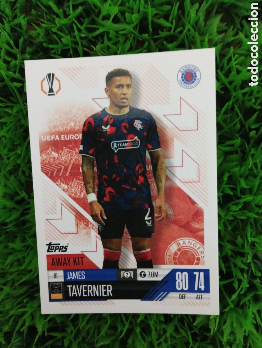 Cartes &agrave; collectionner de Football: Tavernier Rangers AWAY KIT Match Attax Extra 24-25 # 81