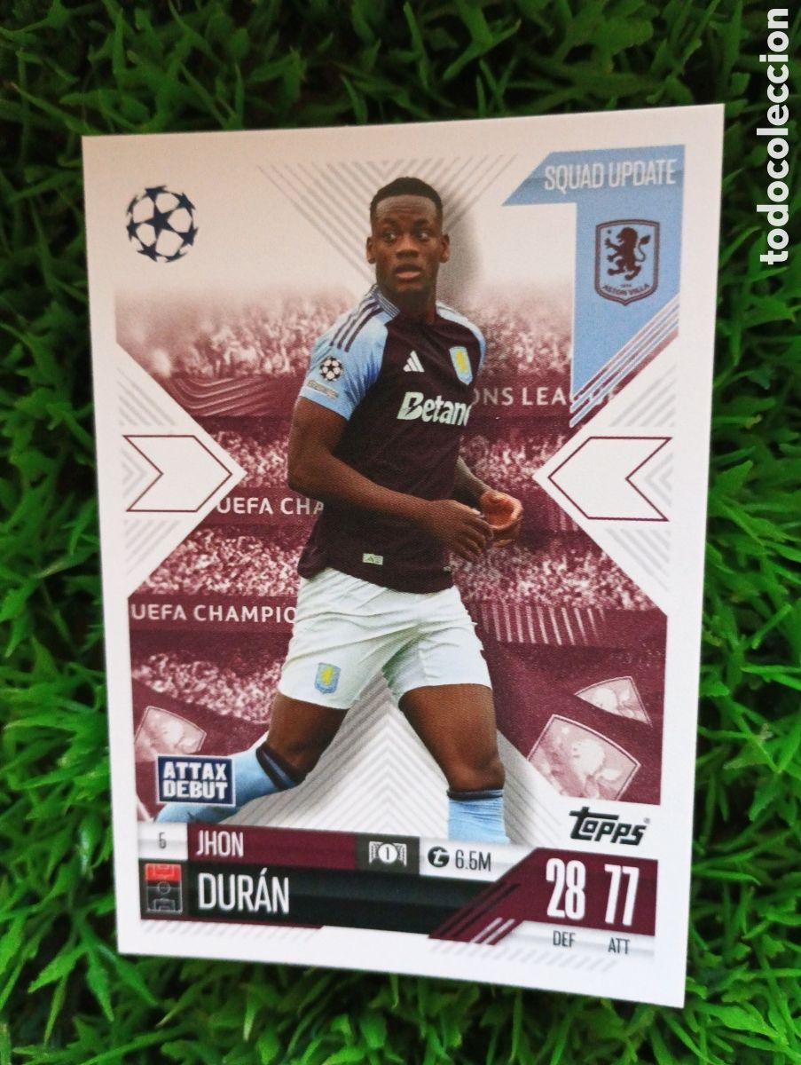 Football Stickers: Duran Aston Villa SQUAD UPDATE Match Attax Extra 24-25 # 5