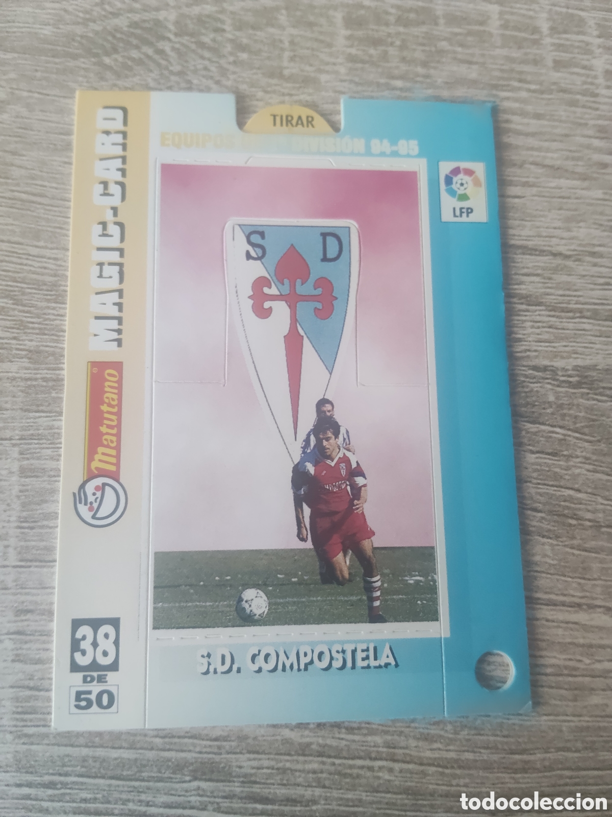 Fu&szlig;ball-Sticker: Matutano los cracks de la liga 1994 1995 94 95 38 escudo y plantilla Compostela