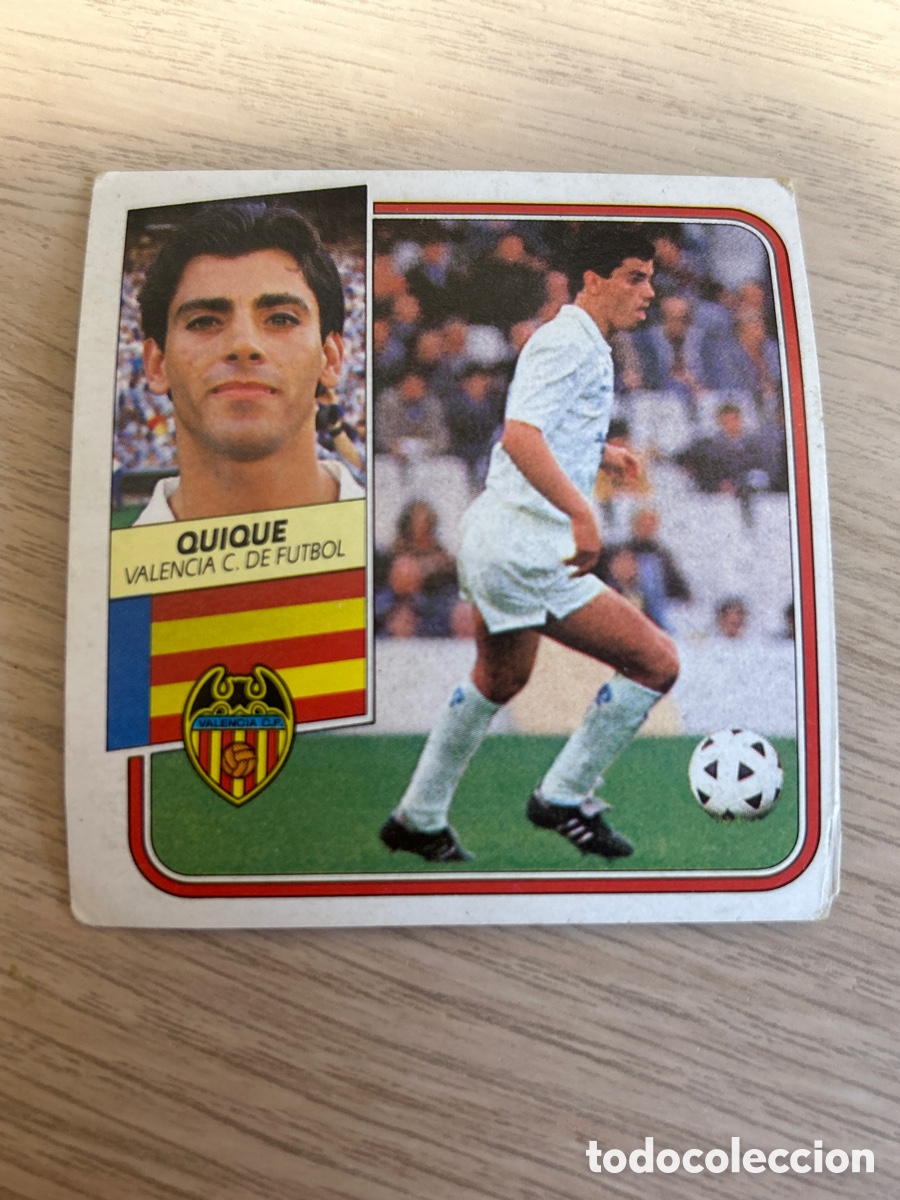 Fu&szlig;ball-Sticker: QUIQUE VALENCIA C. F. LIGA ESTE 1989 1990 89 90 SIN PEGAR NUNCA PEGADO