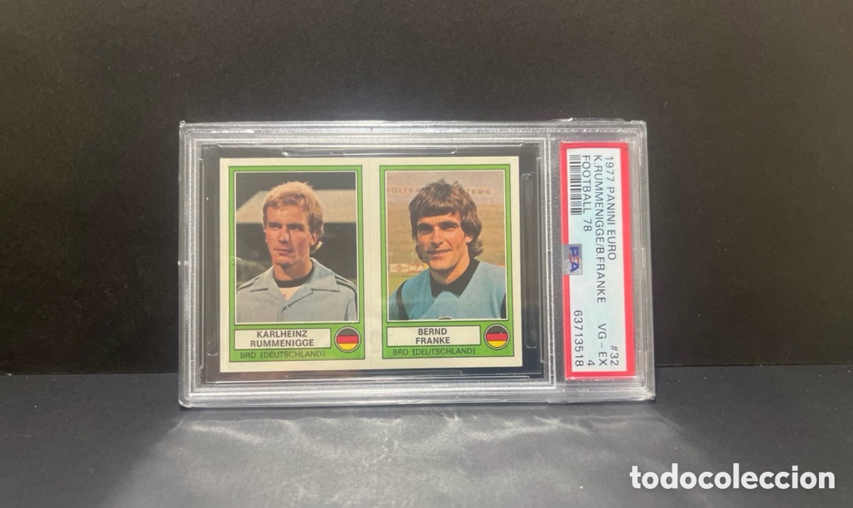Cartes &agrave; collectionner de Football: 1977 Rummenigge rookie # 32 Panini PSA 4