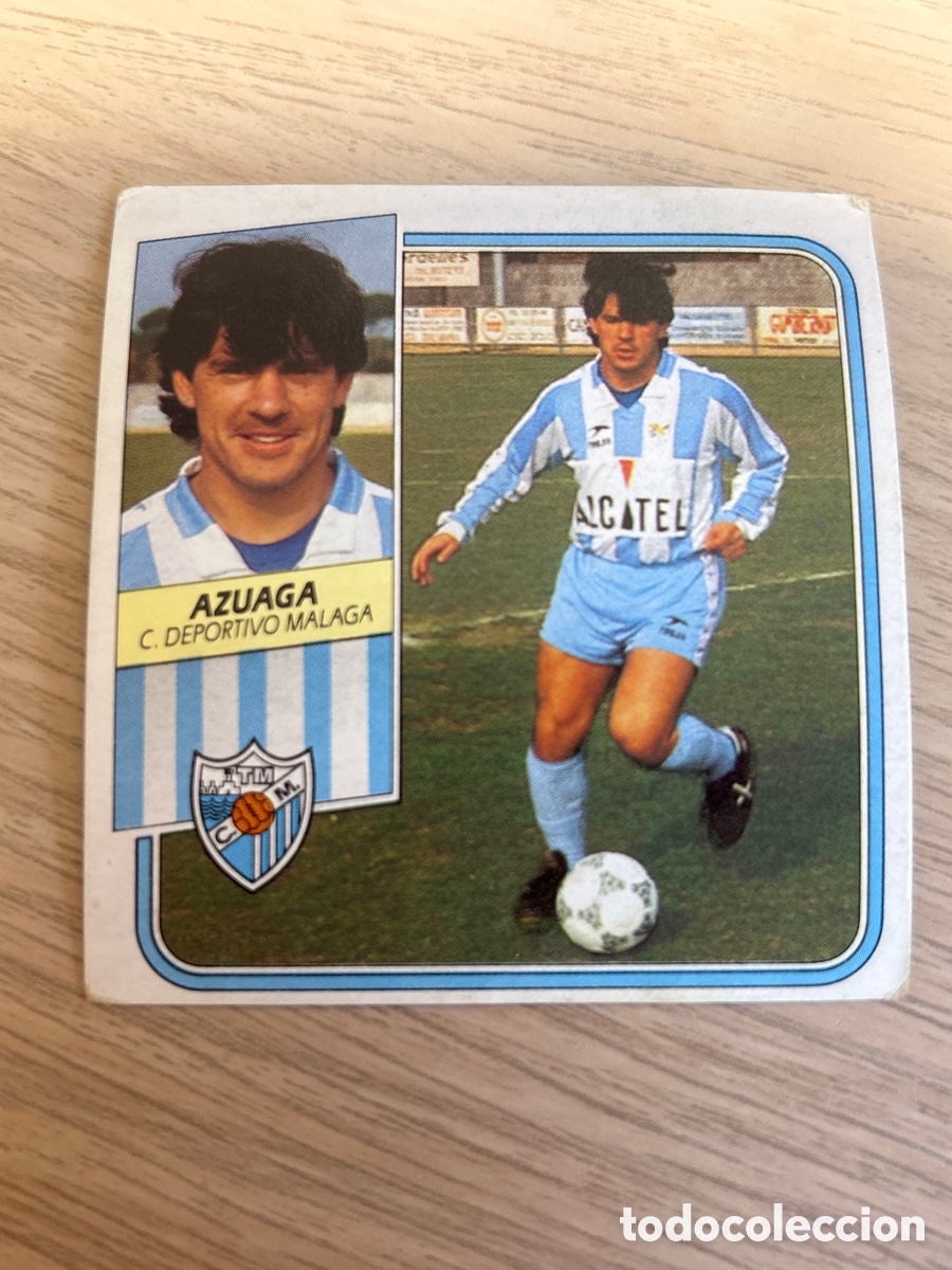 Fu&szlig;ball-Sticker: AZUAGA M&Aacute;LAGA LIGA ESTE 1989 1990 89 90 SIN PEGAR NUNCA PEGADO