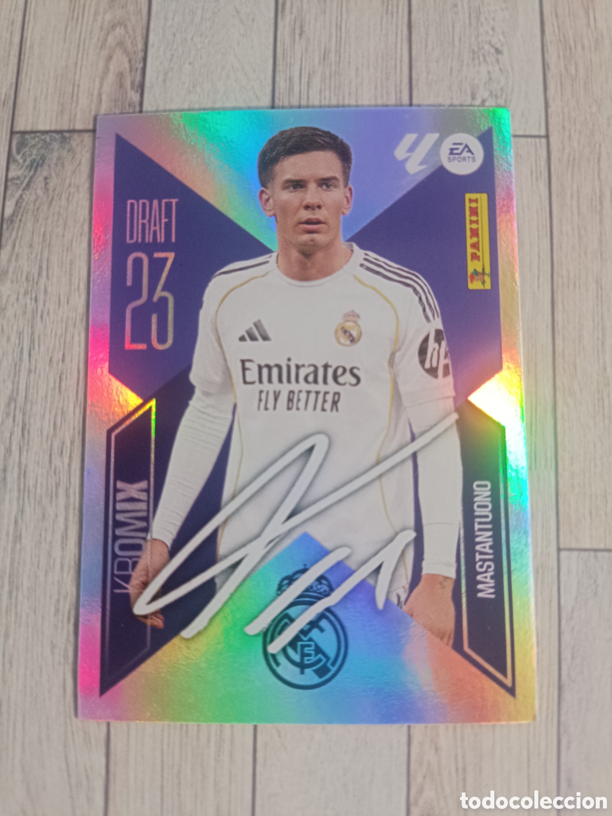 Fu&szlig;ball-Sticker: K 16 MASTANTUONO REAL MADRID DRAFT 23 KROMIX FIRMADA LIGA ESTE 2026 2027 PANINI 26 27