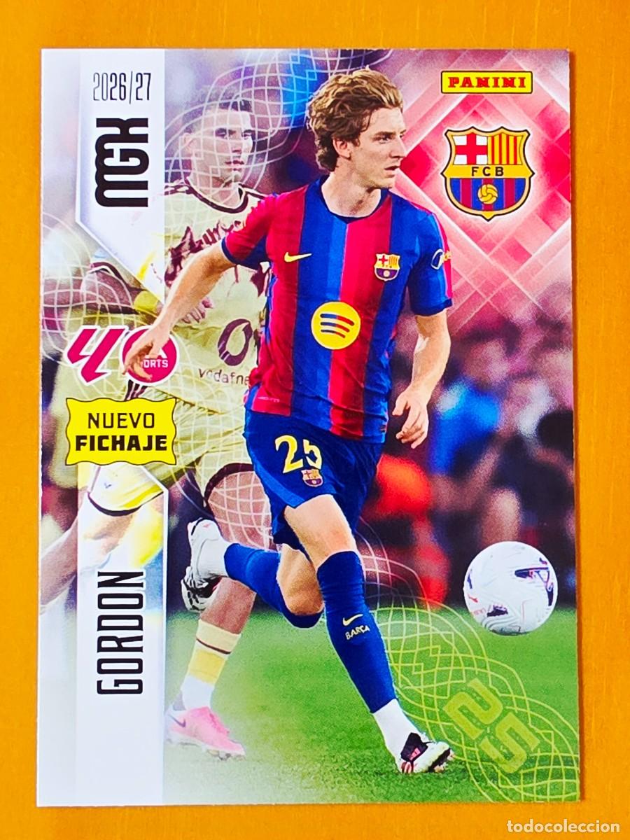 Fu&szlig;ball-Sticker: 468 Anthony Gordon, FC Barcelona, Nuevo Fichaje, Panini Megacracks MGK 2026 2027 26 27