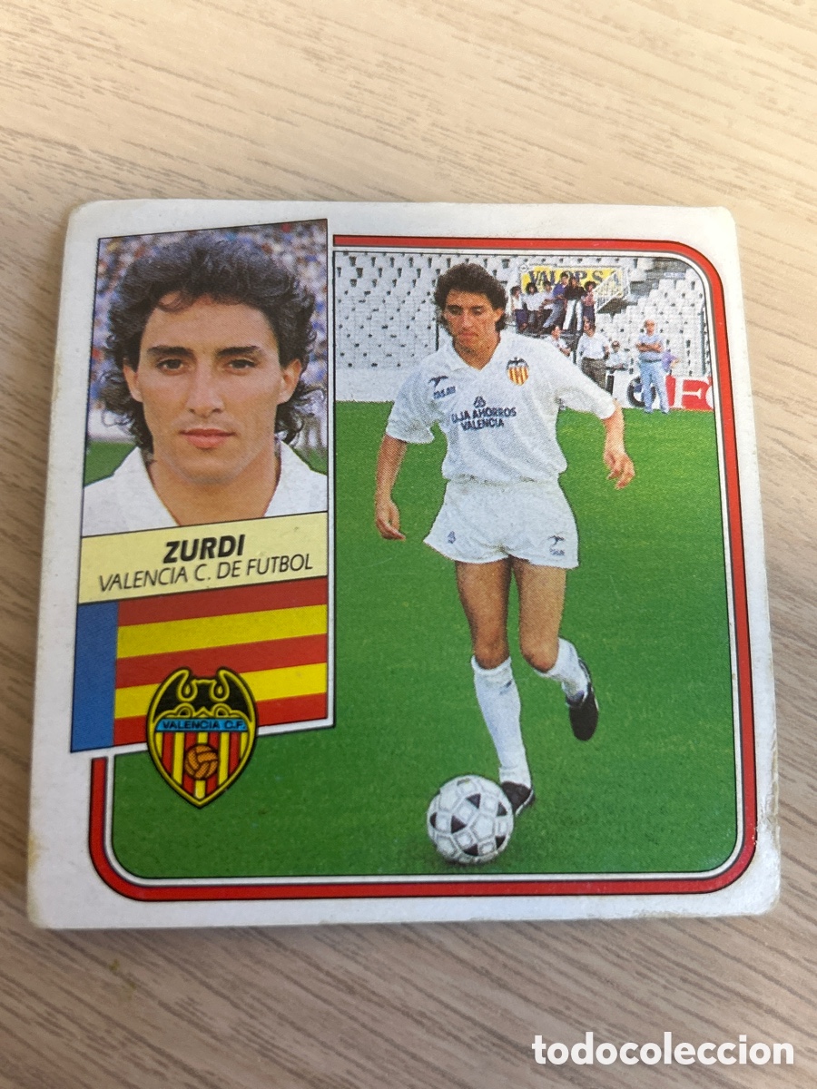 Fu&szlig;ball-Sticker: ZURDI VALENCIA LIGA ESTE 1989 1990 89 90 SIN PEGAR NUNCA PEGADO