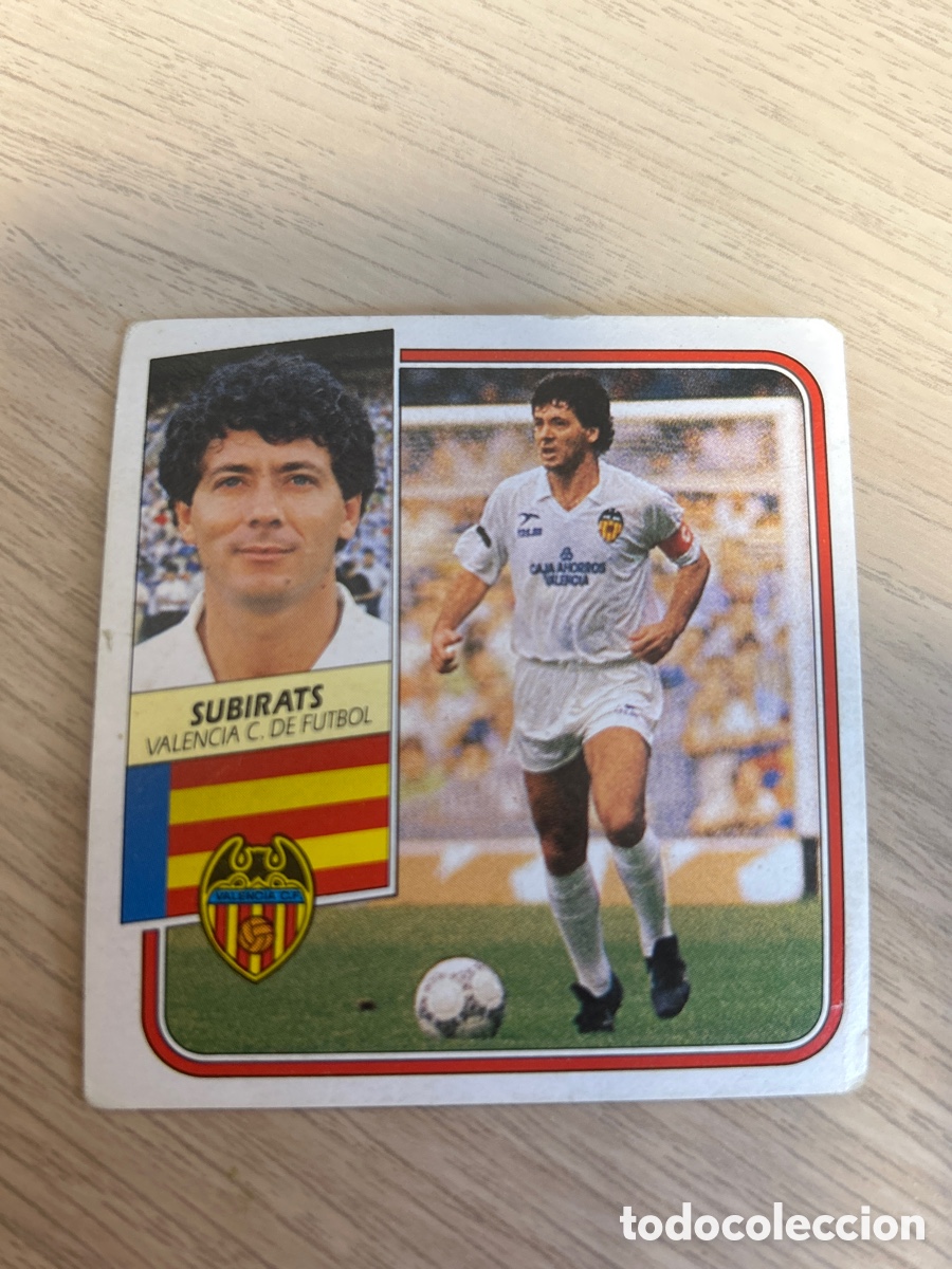 Fu&szlig;ball-Sticker: SUBIRATS VALENCIA LIGA ESTE 1989 1990 89 90 SIN PEGAR NUNCA PEGADO