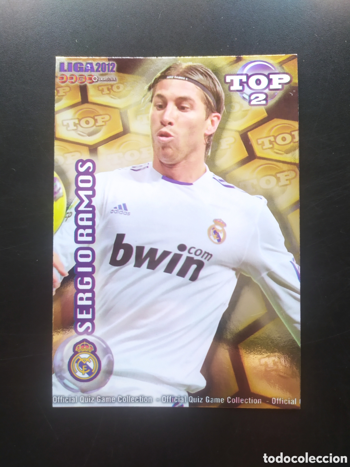 Cartes &agrave; collectionner de Football: Mundicromo fichas Liga 2011 2012 11 12 Sergio Ramos top brillo dorado n&deg; 551 Real Madrid