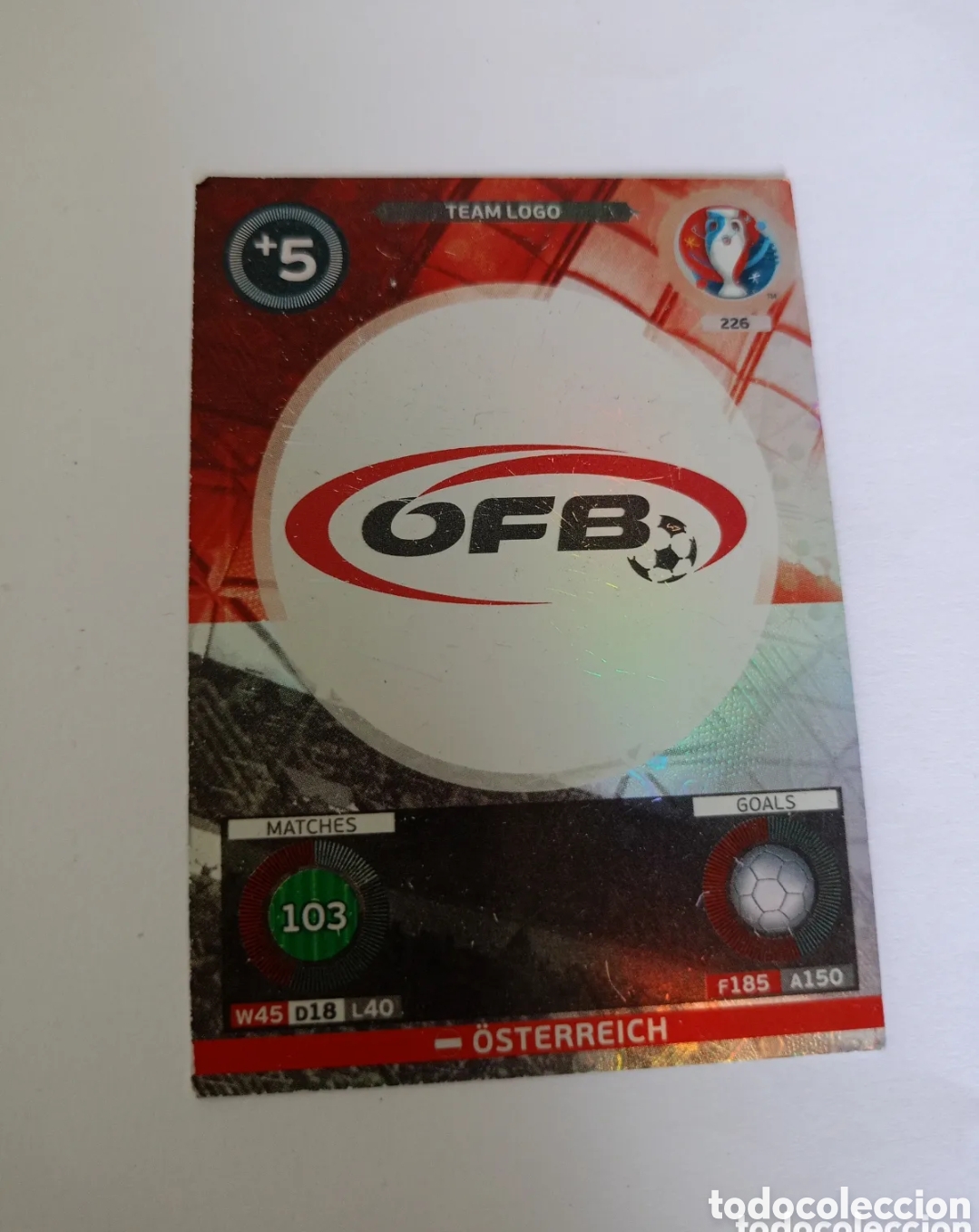 Fu&szlig;ball-Sticker: 226 TEAM LOGO ESCUDO AUSTRIA PANINI UEFA ADRENALYN EURO FRANCE 2016 NO LIGA ESTE
