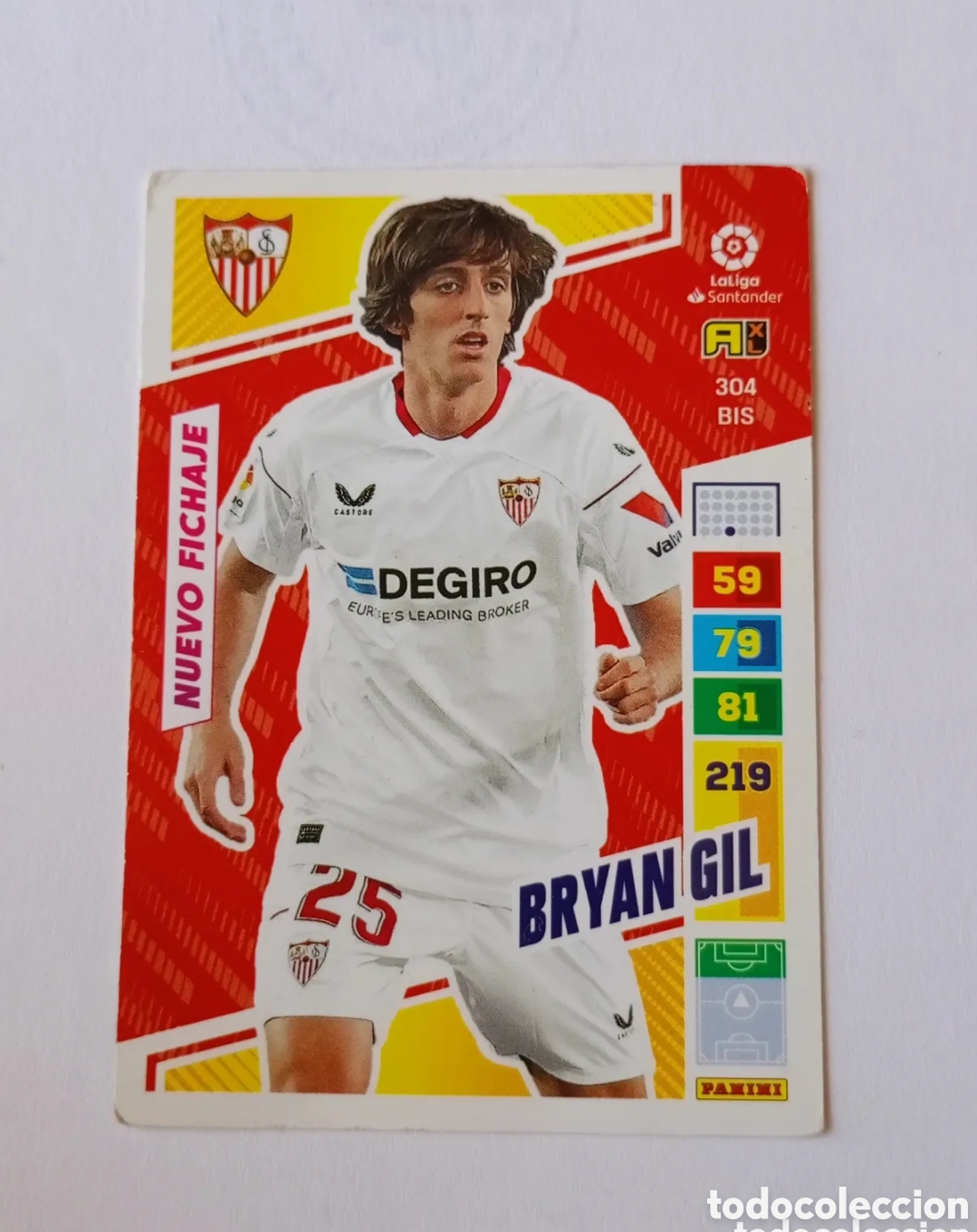 Cromos de f&uacute;tbol: 304 BIS BRYAN GIL (NUEVO FICHAJE) - SEVILLA - ADRENALYN XL 2022-23 - 22/23