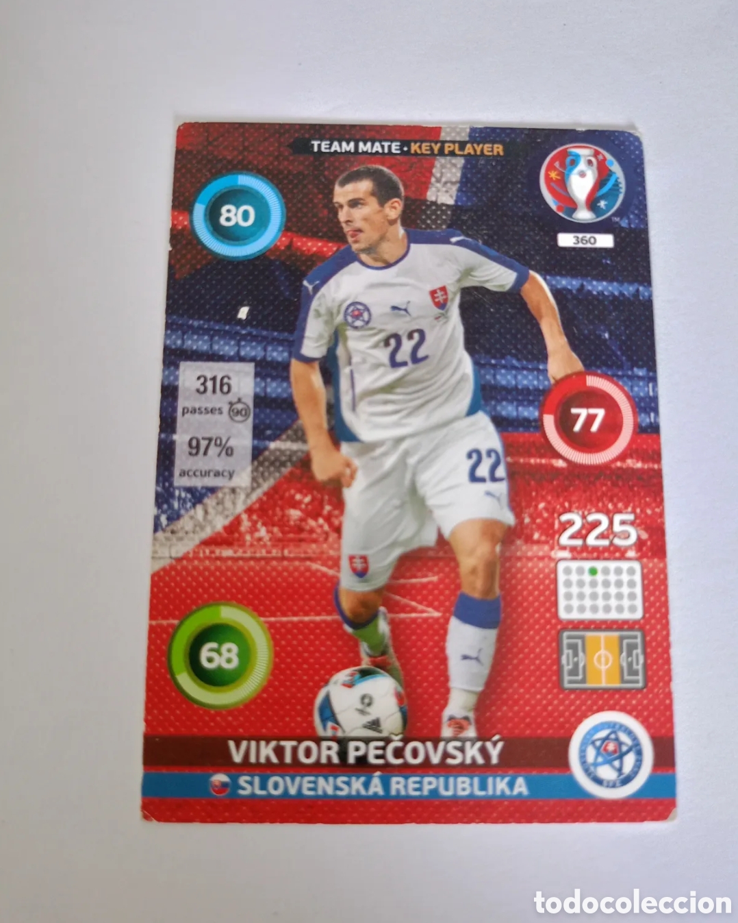 Cromos de f&uacute;tbol: 360 VIKTOR PECOVSKY KEY PLAYER ESLOVAQUIA CROMOS ADRENALYN XL FRANCIA EURO 2016 EURO2016 FRANCE