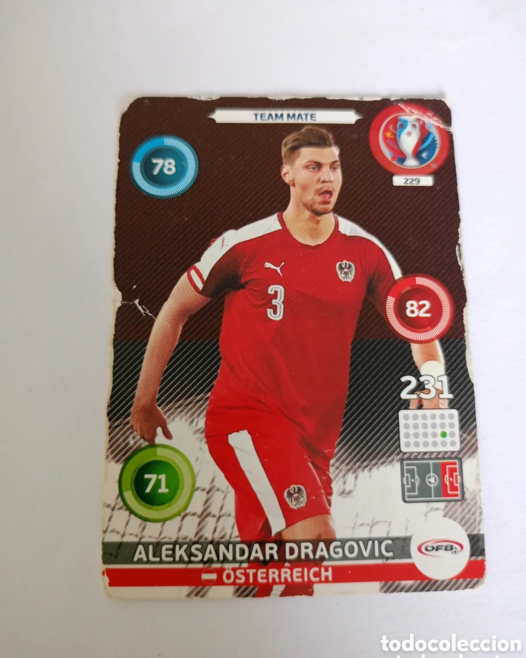 Fu&szlig;ball-Sticker: Panini Adrenalyn XL Francia 2016 - 229 compa&ntilde;ero de equipo - Aleksandar Dragovic