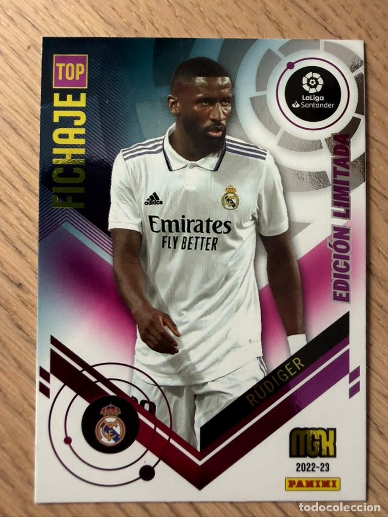 Football Stickers: RUDIGER LIMITADA TOP FICHAJE REAL MADRID 22 23 2022 2023 LIGA SANTANDER PANINI MEGACRACKS MGK CARD