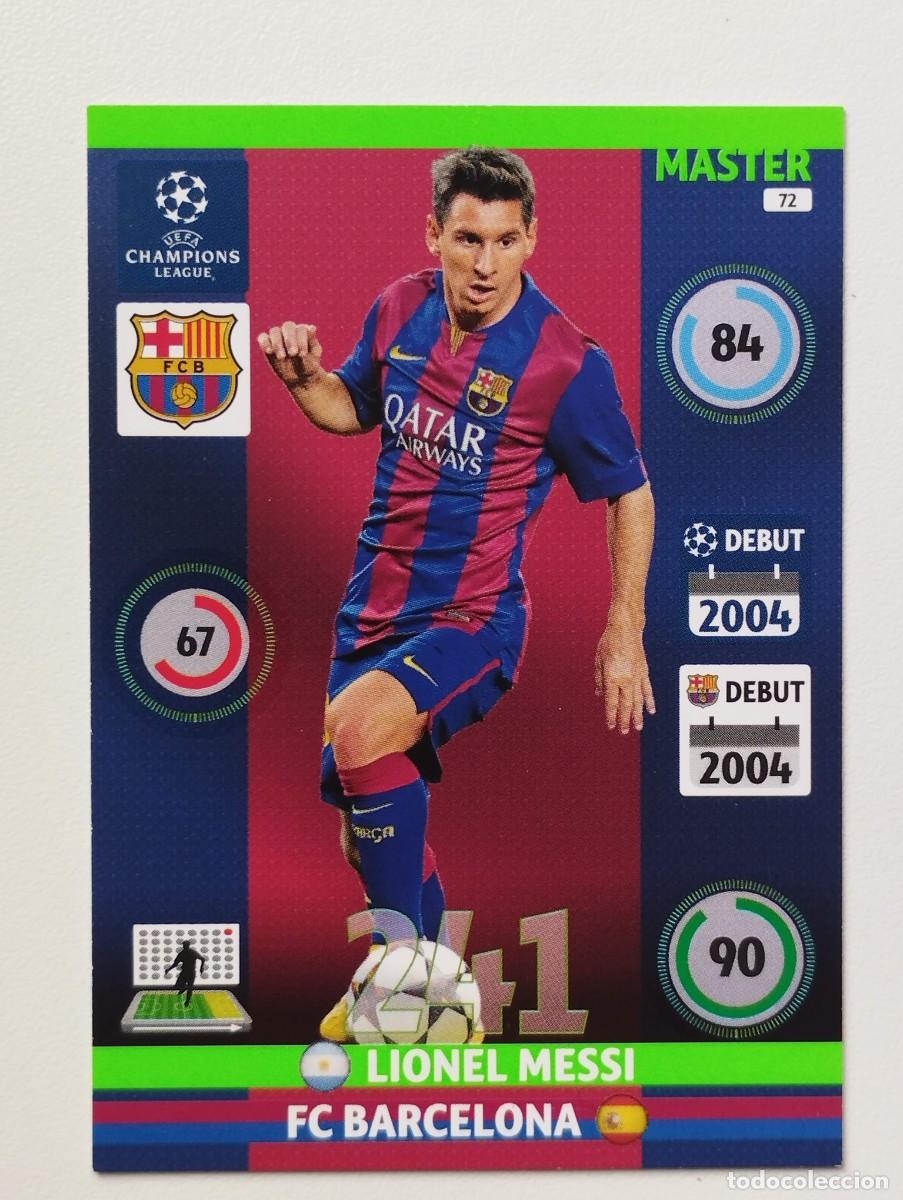 Cromos de f&uacute;tbol: CROMO CARD ADRENALYN PANINI CHAMPIONS LEAGUE 2014 2015 14 15 MESSI 72 BARCELONA MASTER