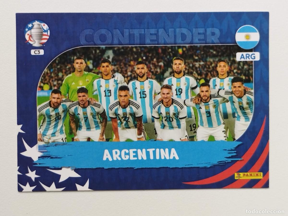 Fu&szlig;ball-Sticker: CROMO CARD PANINI CONMEBOL COPA AMERICA 2024 CONTENDER PLANTILLA ALINEACION ARGENTINA MESSI C3