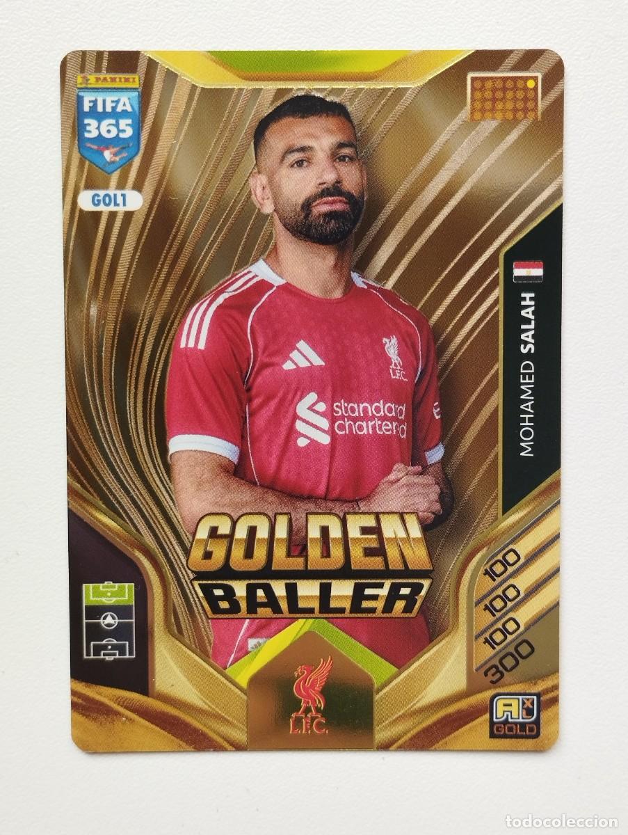 Cromos de f&uacute;tbol: CROMO CARD ADRENALYN FIFA 365 2025 2026 25 26 GOLDEN BALLER GOL1 MOHAMED SALAH LIVERPOOL