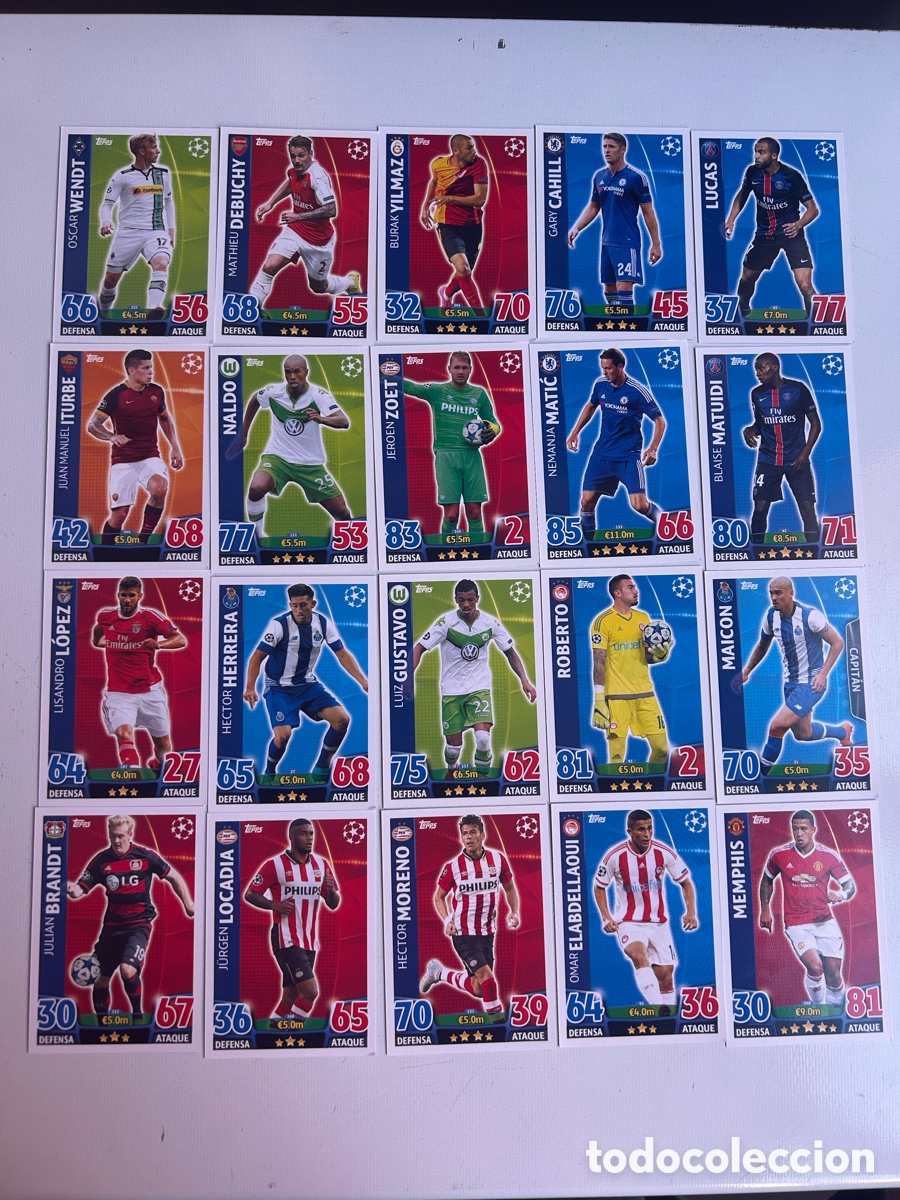 Figurine di Calcio: 40 Cartas Topps champions lige 2015/2016
