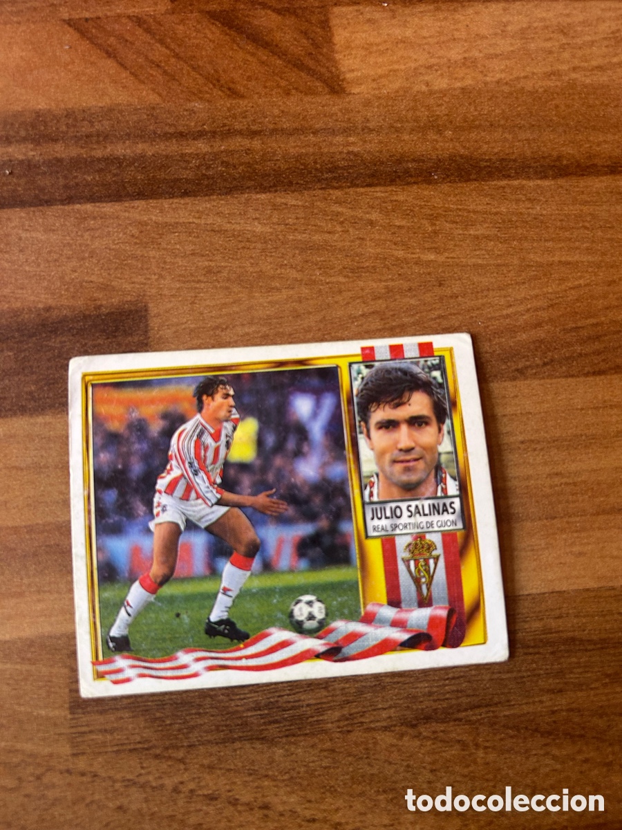 Fu&szlig;ball-Sticker: Cromo Julio Salinas - FICHAJE N29-Real Sporting de Gij&oacute;n (Liga 96/96 Ediciones Este) &iexcl;NUNCA PEGADO