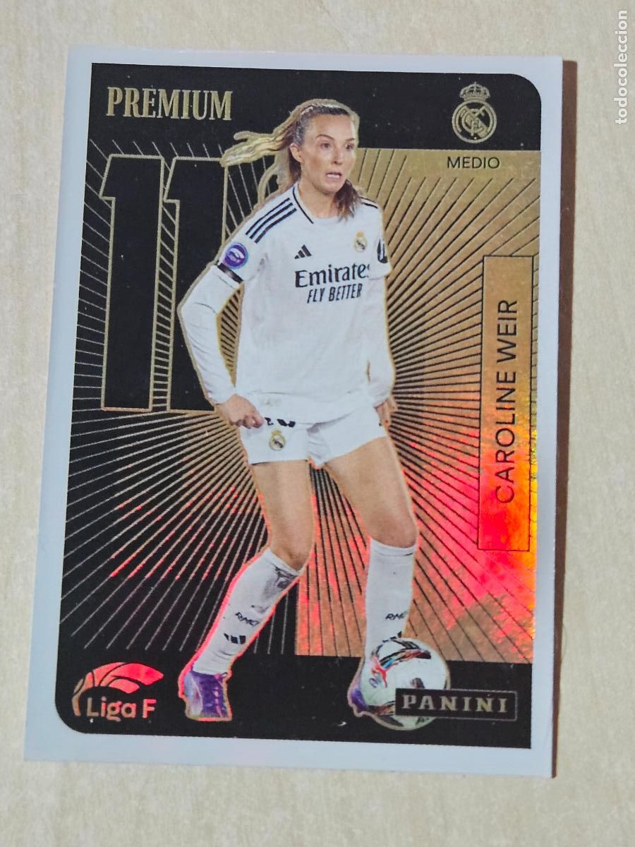 Cartes &agrave; collectionner de Football: LIGA F FEMENINA 2024/25 CAROLINE WEIR PREMIUM . REAL MADRID . NUEVO SIN PEGAR