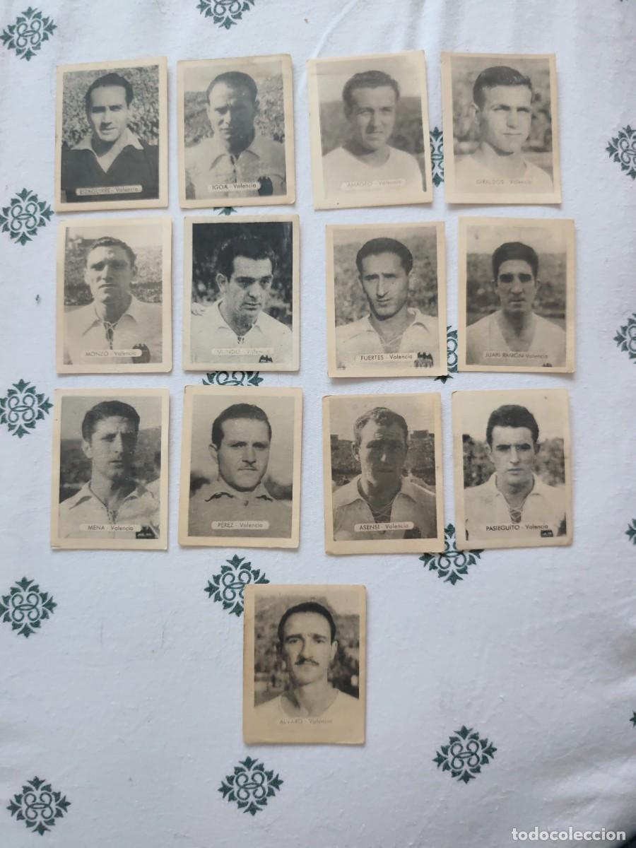 Cromos de f&uacute;tbol: 13 cromos f&uacute;tbol Valencia Ruiz Romero 1950 1951 sin pegar