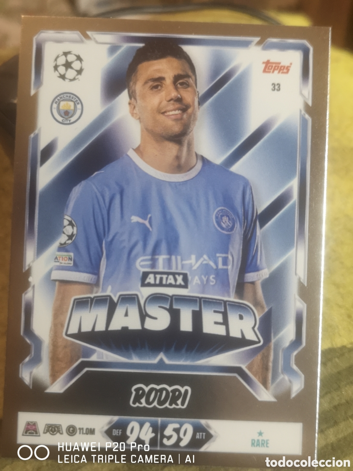 Fu&szlig;ball-Sticker: MATCH ATTAX 2026 27 ATTAX MASTER RODRI 33 - MANCHESTER CITY