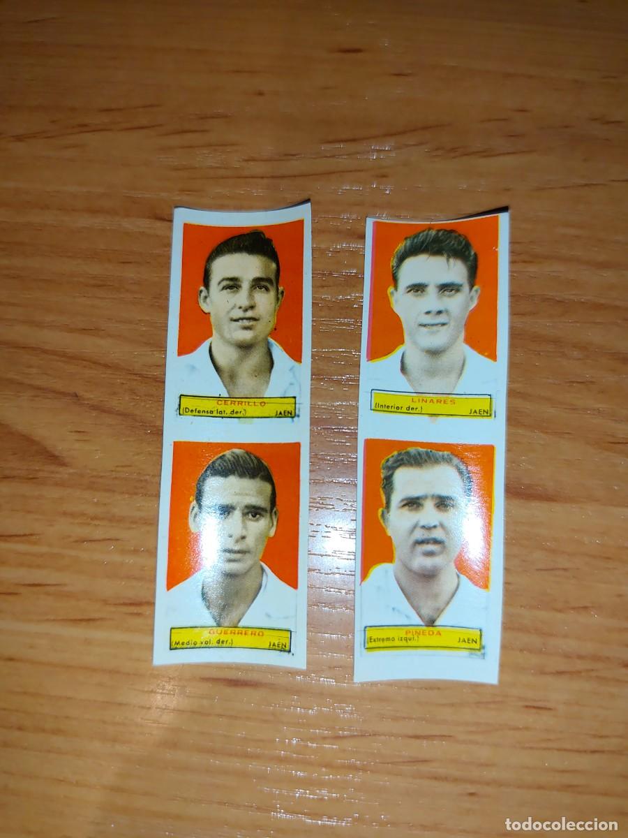 Fu&szlig;ball-Sticker: 4 cromos Ja&eacute;n F&uacute;tbol Campeones 1953 1954 sin pegar sin cortar