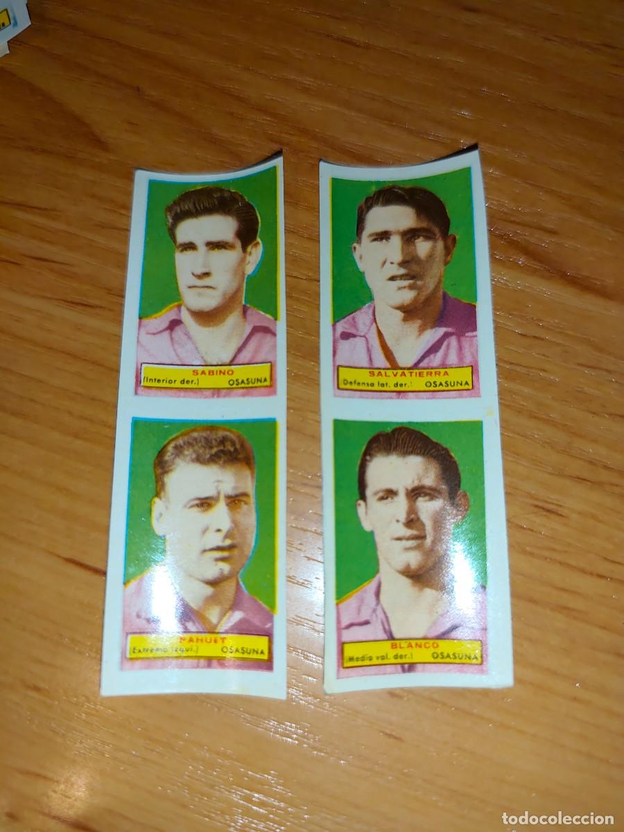 Figurine di Calcio: 4 cromos Osasuna F&uacute;tbol Campeones 1953 1954 sin pegar sin cortar