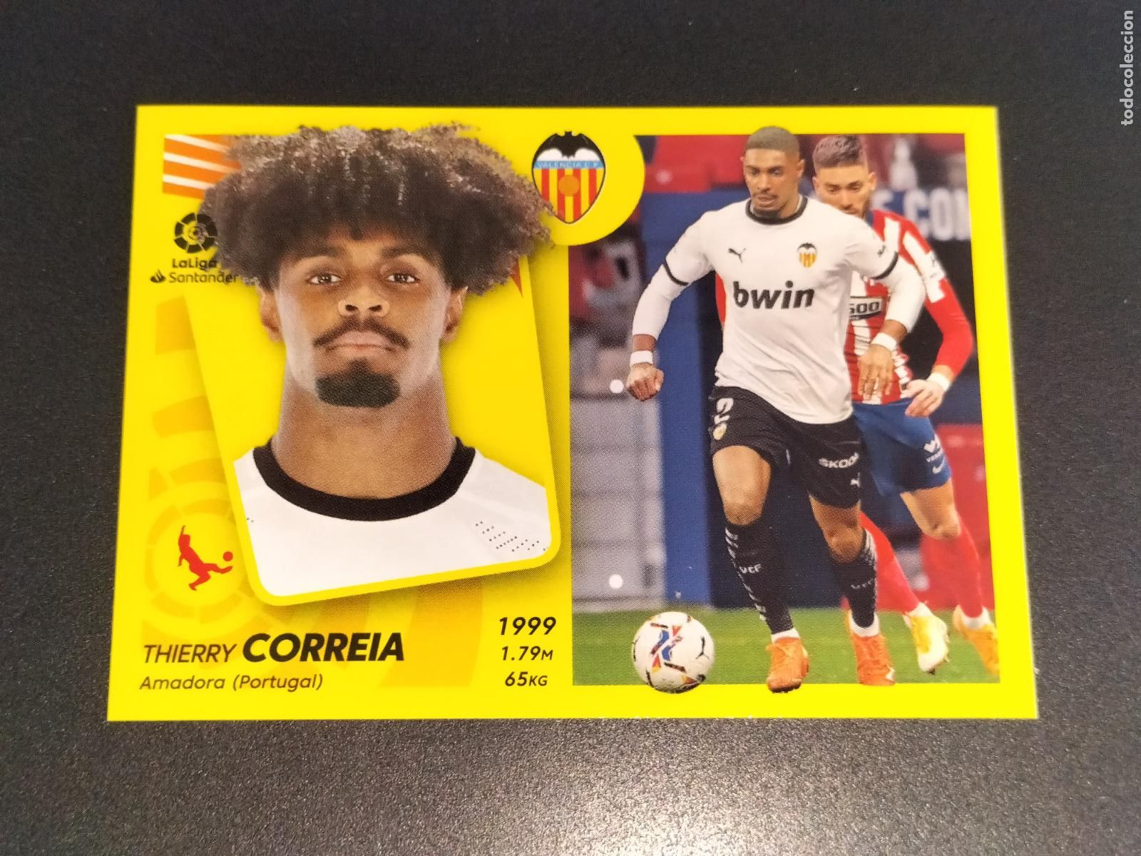 Fu&szlig;ball-Sticker: N&ordm; 7 THIERRY CORREIA VALENCIA CROMOS LALIGA SANTANDER ESTE LIGA 2021 2022 21 22 PANINI