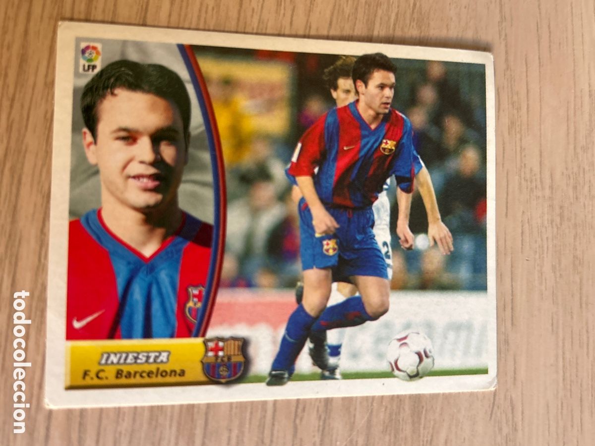 Fu&szlig;ball-Sticker: INIESTA BARCELONA ROOKIE F. C. BARCELONA LIGA ESTE 2003 2004 03 04 NUNCA PEGADO SIN PEGAR