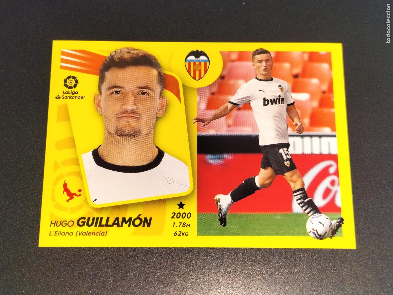 Fu&szlig;ball-Sticker: N&ordm; 9 HUGO GUILLAMON VALENCIA CROMOS LALIGA SANTANDER ESTE LIGA 2021 2022 21 22 PANINI