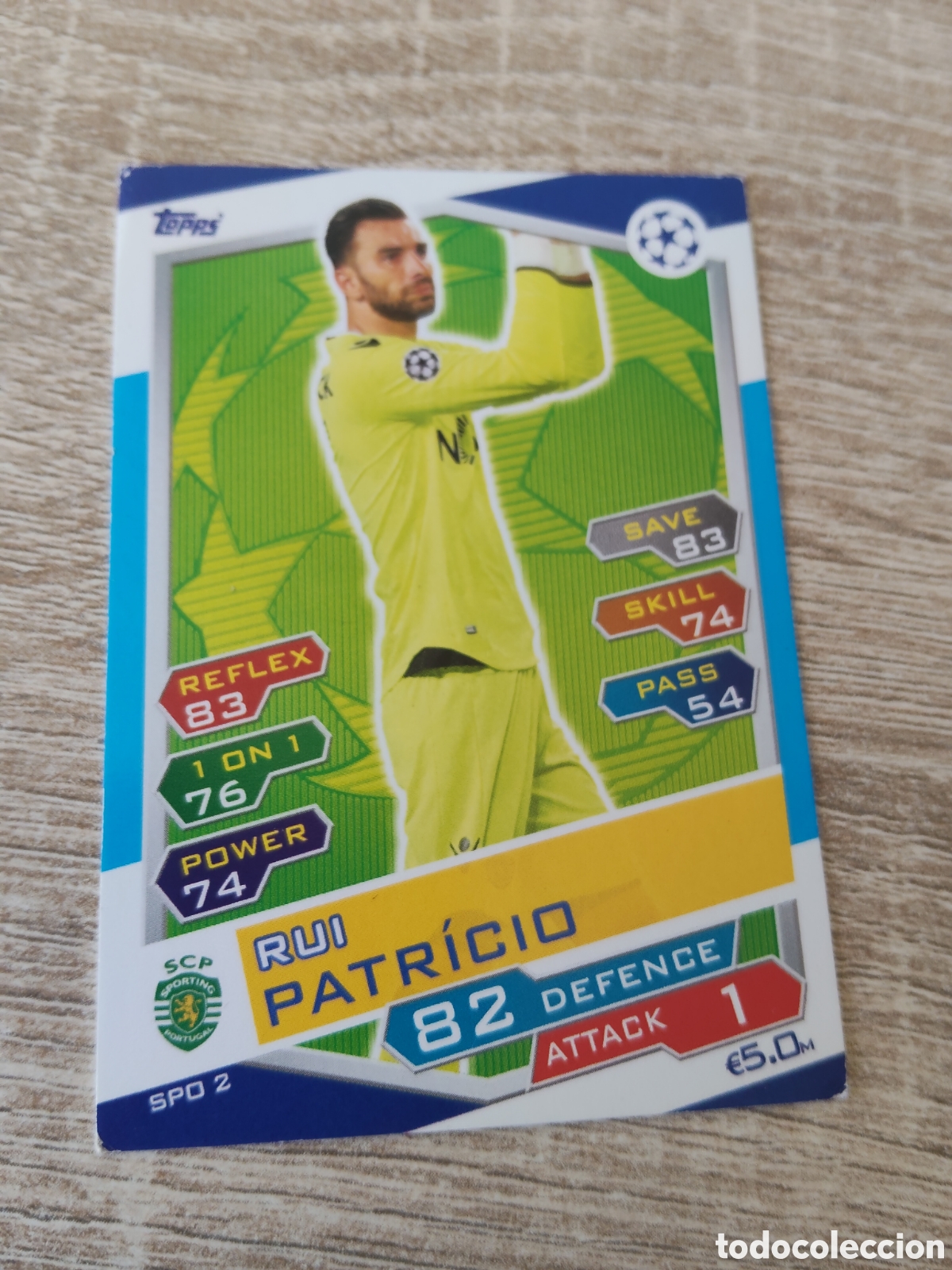 Cromos de f&uacute;tbol: Topps match attax champions league 2016 2017 16 17 SPO 2 Rui Patricio Sporting de Portugal