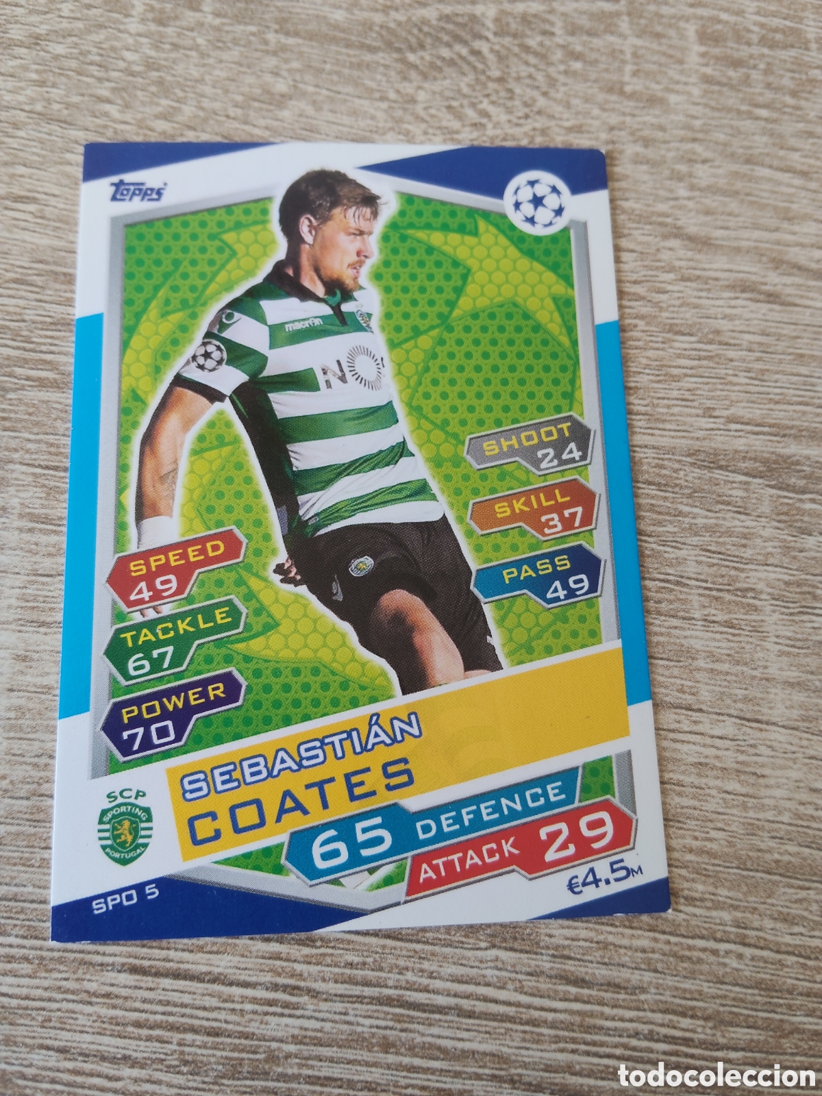 Cromos de f&uacute;tbol: Topps match attax champions league 2016 2017 16 17 SPO 5 Sebasti&aacute;n Coates Sporting de Portugal