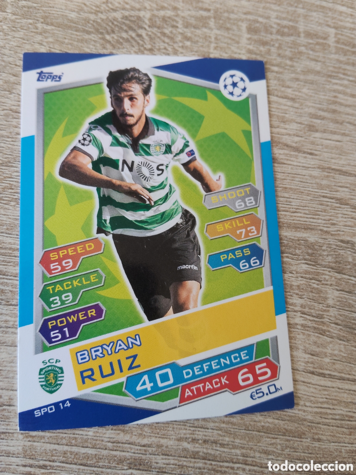 Cromos de f&uacute;tbol: Topps match attax champions league 2016 2017 16 17 SPO 14 Bryan Ruiz Sporting de Portugal