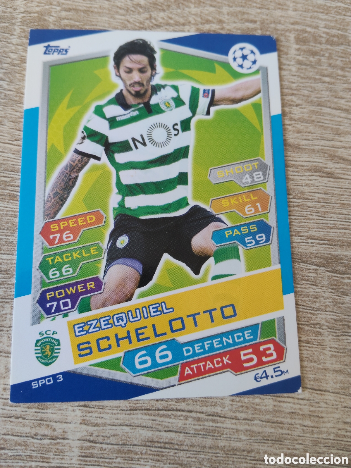 Cromos de f&uacute;tbol: Topps match attax champions league 2016 2017 16 17 SPO 3 Ezequiel Schelotto Sporting de Portugal