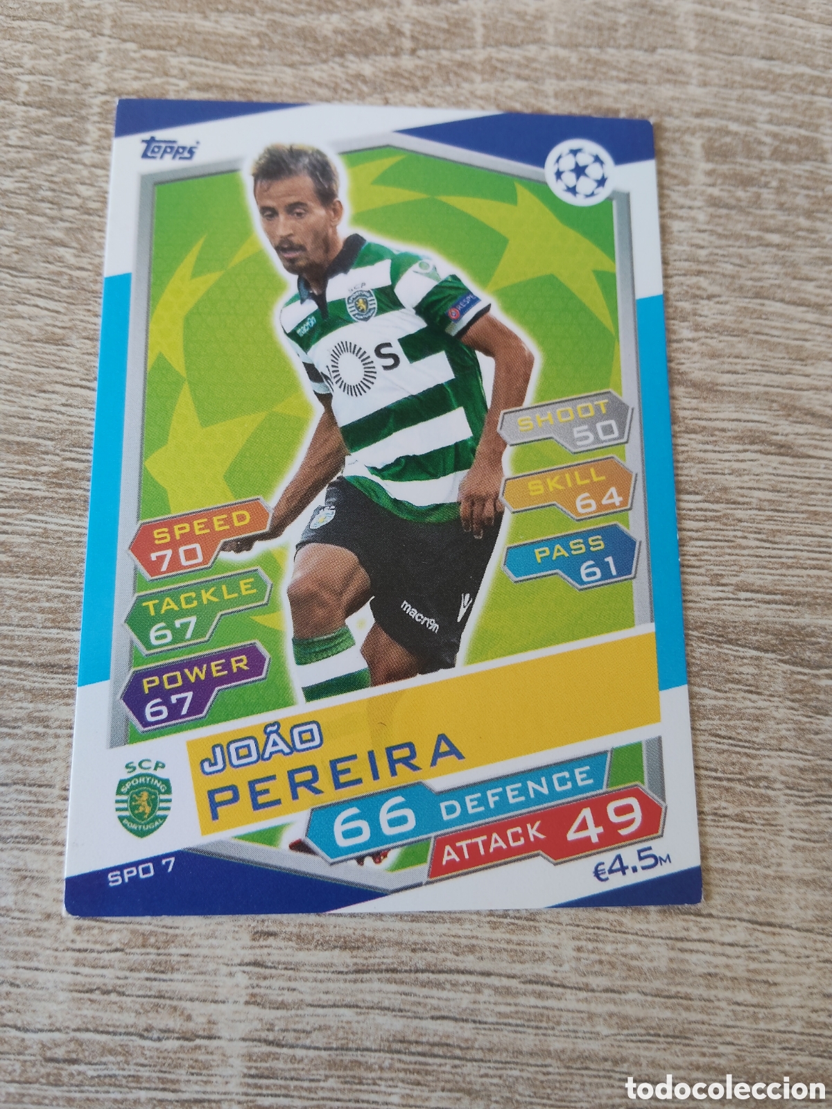 Cromos de f&uacute;tbol: Topps match attax champions league 2016 2017 16 17 SPO 7 Joao Pereira Sporting de Portugal