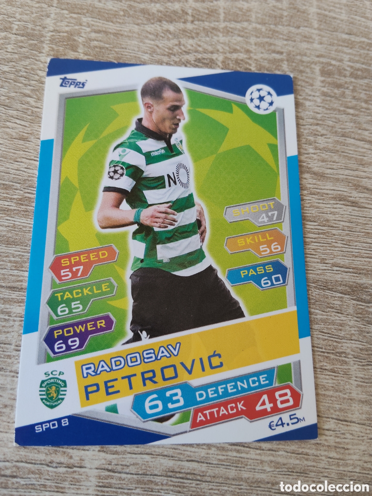 Cromos de f&uacute;tbol: Topps match attax champions league 2016 2017 16 17 SPO 8 Radosav Petrovic Sporting de Portugal