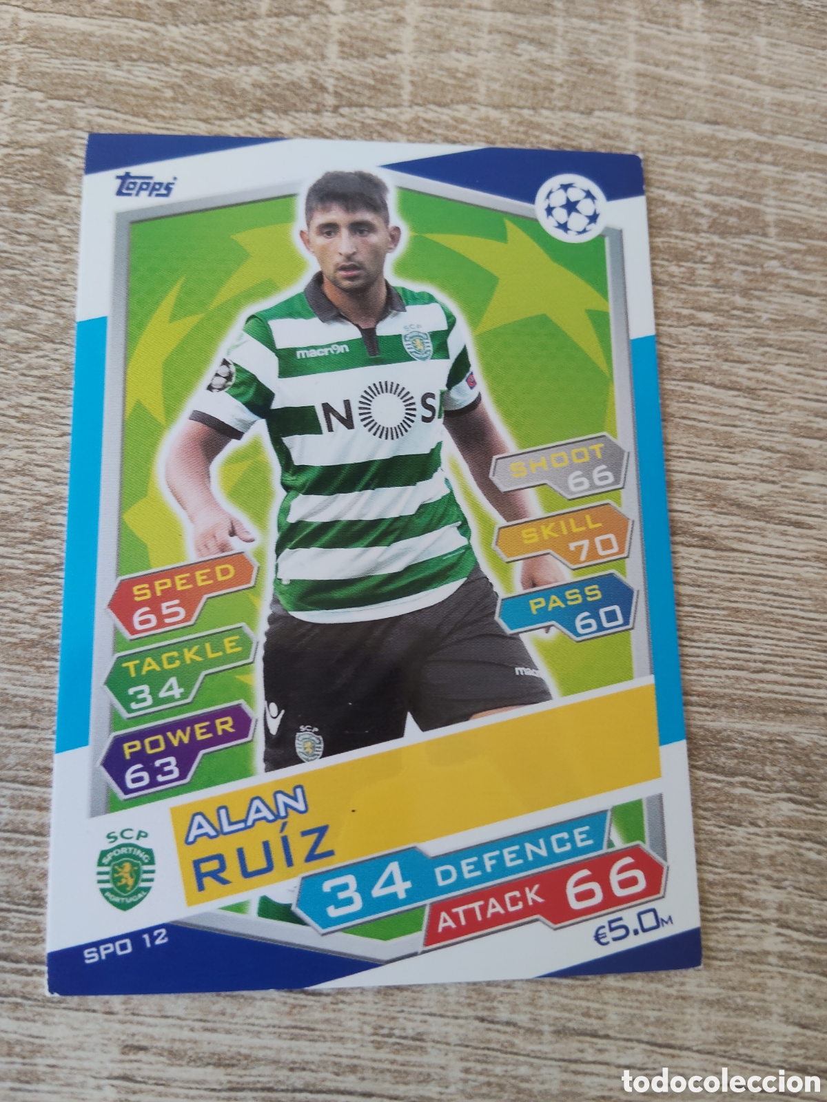 Cromos de f&uacute;tbol: Topps match attax champions league 2016 2017 16 17 SPO 12 Alan Ruiz Sporting de Portugal