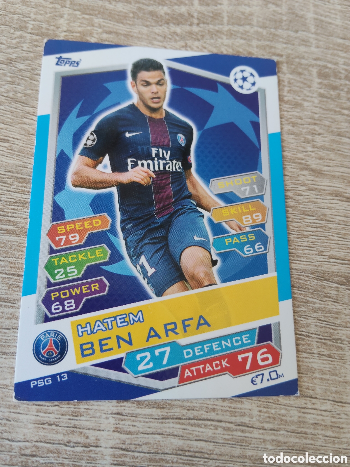 Cromos de f&uacute;tbol: Topps match attax champions league 2016 2017 16 17 PSG 13 Hatem Ben Arfa PSG