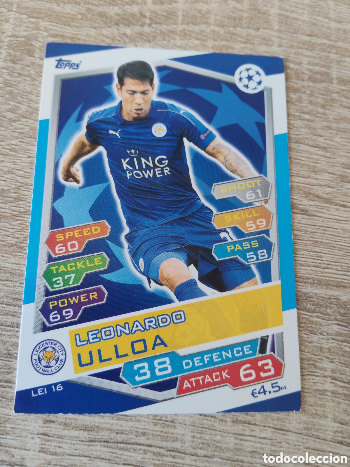 Cromos de f&uacute;tbol: Topps match attax champions league 2016 2017 16 17 LEI 16 Leonardo Ulloa Leicester